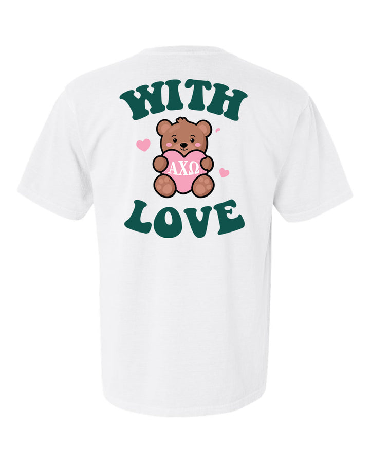 a white t - shirt with a teddy bear on it