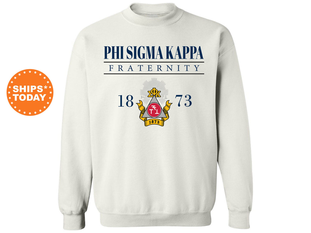 Phi Sigma Kappa Large Crest Fraternity Sweatshirt | Phi Sig Fraternity Hoodie | Phi Sigma Kappa Fraternity Crest | Greek Apparel