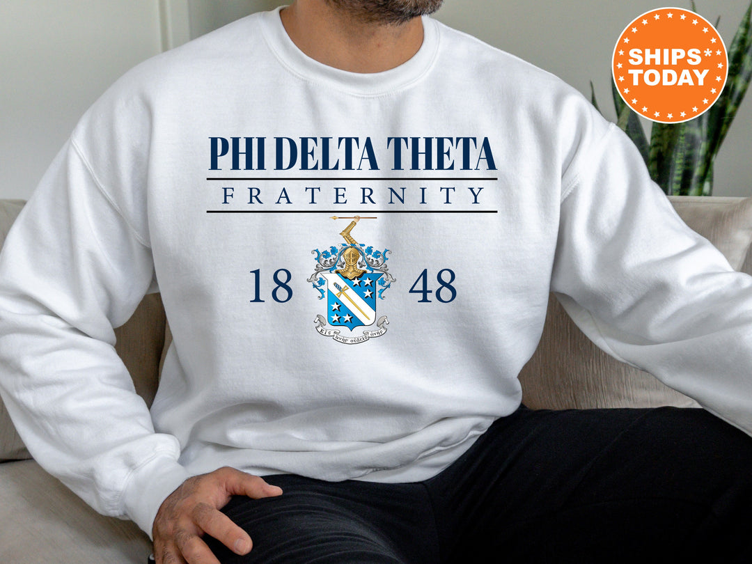 Phi Delta Theta Large Crest Fraternity Sweatshirt | Phi Delt Hoodie | Phi Delta Theta Fraternity Crest Sweatshirt | Greek Apparel _ 5875g