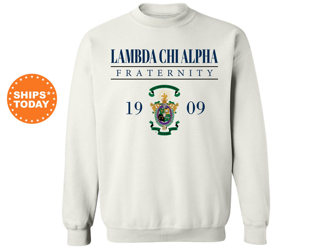 Lambda Chi Alpha Large Crest Fraternity Sweatshirt | Lambda Chi Hoodie | Lambda Chi Alpha Gift | Fraternity Crest | Greek Apparel _ 5874g