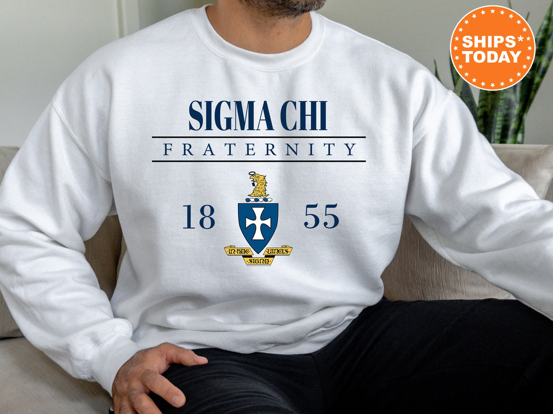 Sigma Chi Large Crest Fraternity Sweatshirt | Sigma Chi Hoodie | Sigma Chi Fraternity Crest | Greek Apparel | Sigma Chi Gift 5883g