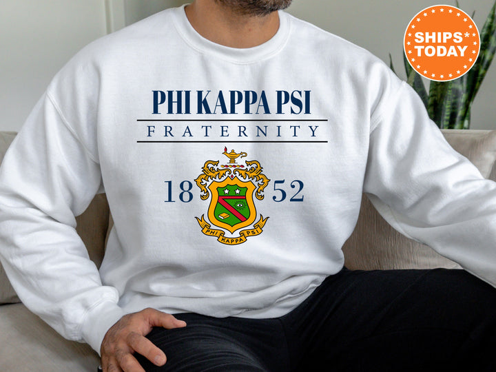 Phi Kappa Psi Large Crest Fraternity Sweatshirt | Phi Psi Hoodie | Phi Kappa Psi Fraternity Crest Sweatshirt | Greek Apparel