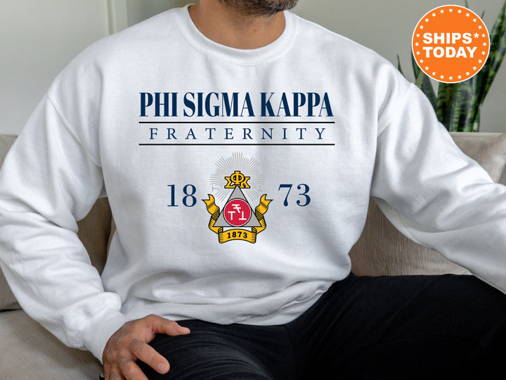 Phi Sigma Kappa Large Crest Fraternity Sweatshirt | Phi Sig Fraternity Hoodie | Phi Sigma Kappa Fraternity Crest | Greek Apparel