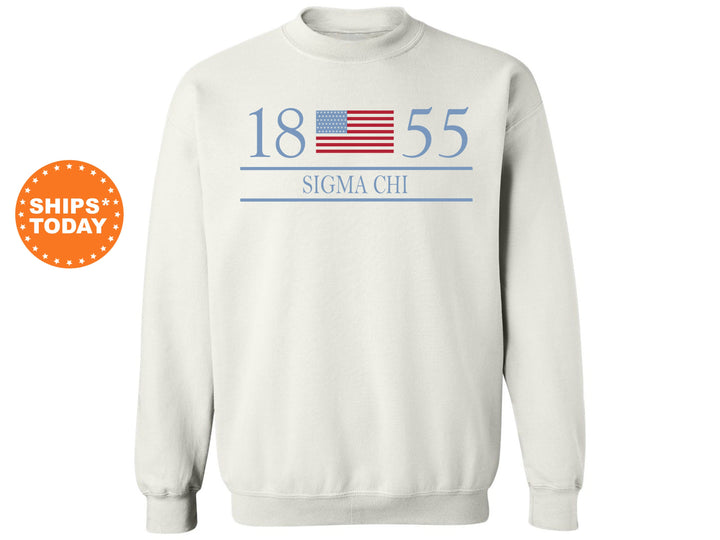 Sigma Chi Flag Year Fraternity Sweatshirt | Sigma Chi Hoodie | Fraternity Gift | Sigma Chi Greek Sweatshirt | College Apparel _ 6007g