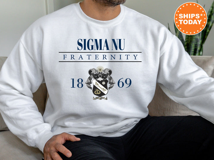 Sigma Nu Large Crest Fraternity Sweatshirt | Sigma Nu Hoodie | Sigma Nu Fraternity Crest Sweatshirt | Greek Apparel | Sigma Nu Gift