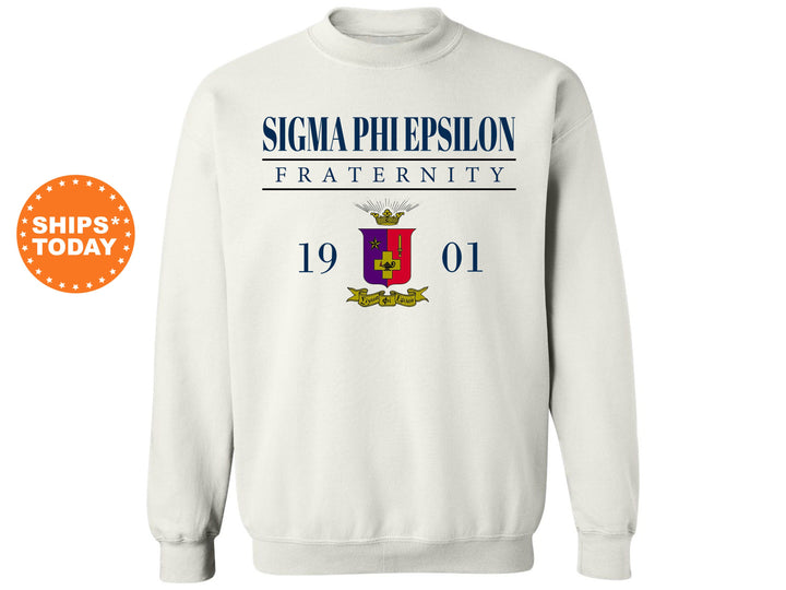 Sigma Phi Epsilon Large Crest Fraternity Sweatshirt | SigEp Hoodie | Sigma Phi Epsilon Fraternity Crest Sweatshirt | Greek Apparel