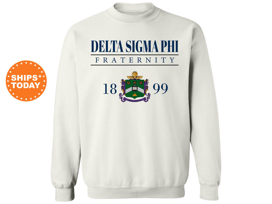 Delta Sigma Phi Large Crest Fraternity Sweatshirt | Delta Sig Fraternity Hoodie | Delta Sigma Phi Fraternity Crest | Greek Apparel