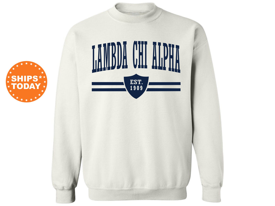 Lambda Chi Alpha Striped Shield Fraternity Sweatshirt