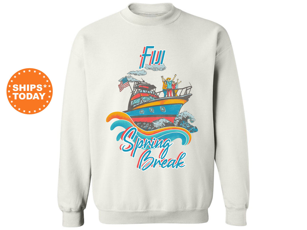 FIJI Boating Spring Break Fraternity Sweatshirt | Phi Gamma Delta Crewneck Sweatshirt | FIJI Fraternity Hoodie | College Apparel  _ 6799g