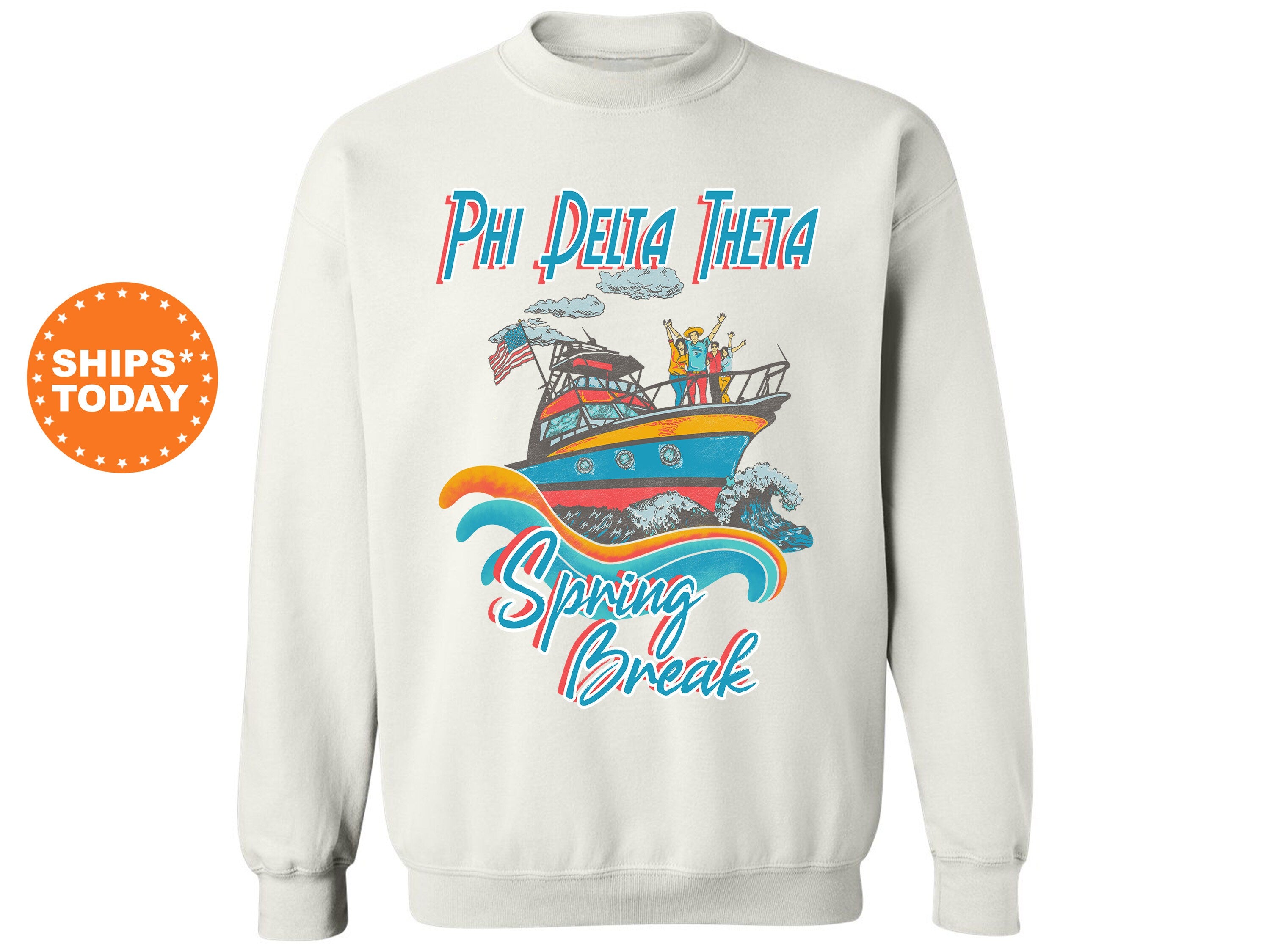 Phi Delta Theta Boating Spring Break Fraternity Sweatshirt | Phi Delt Crewneck Sweatshirt | Fraternity Hoodie | College Apparel _ 6803g