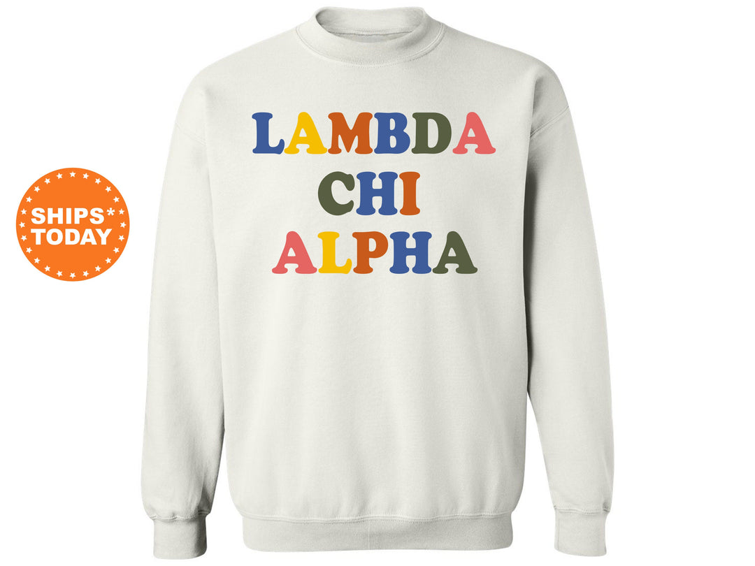 Lambda Chi Alpha Retro Letters Fraternity Sweatshirt | Lambda Chi Retro Sweatshirt | Fraternity Gift | Greek Life | College Apparel _ 6184g