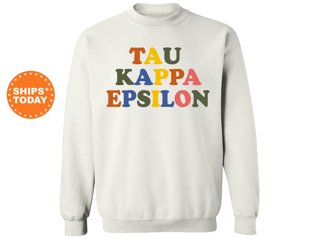 Tau Kappa Epsilon Retro Letters Fraternity Sweatshirt | TKE Retro Sweatshirt | Fraternity Gift | Greek Apparel | College Sweatshirt _ 6198g