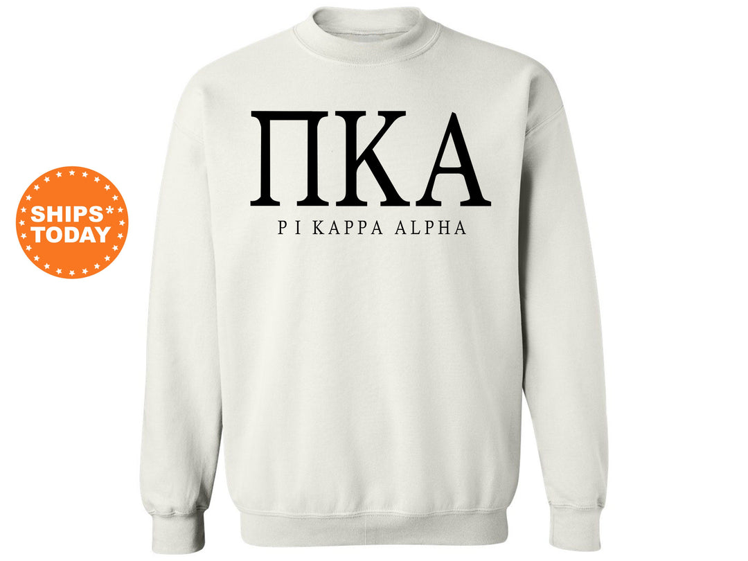 Pi Kappa Alpha Block Letter Fraternity Sweatshirt | PIKE Greek Letters | Fraternity Hoodie | Fraternity Gift | College Apparel _ 6065g