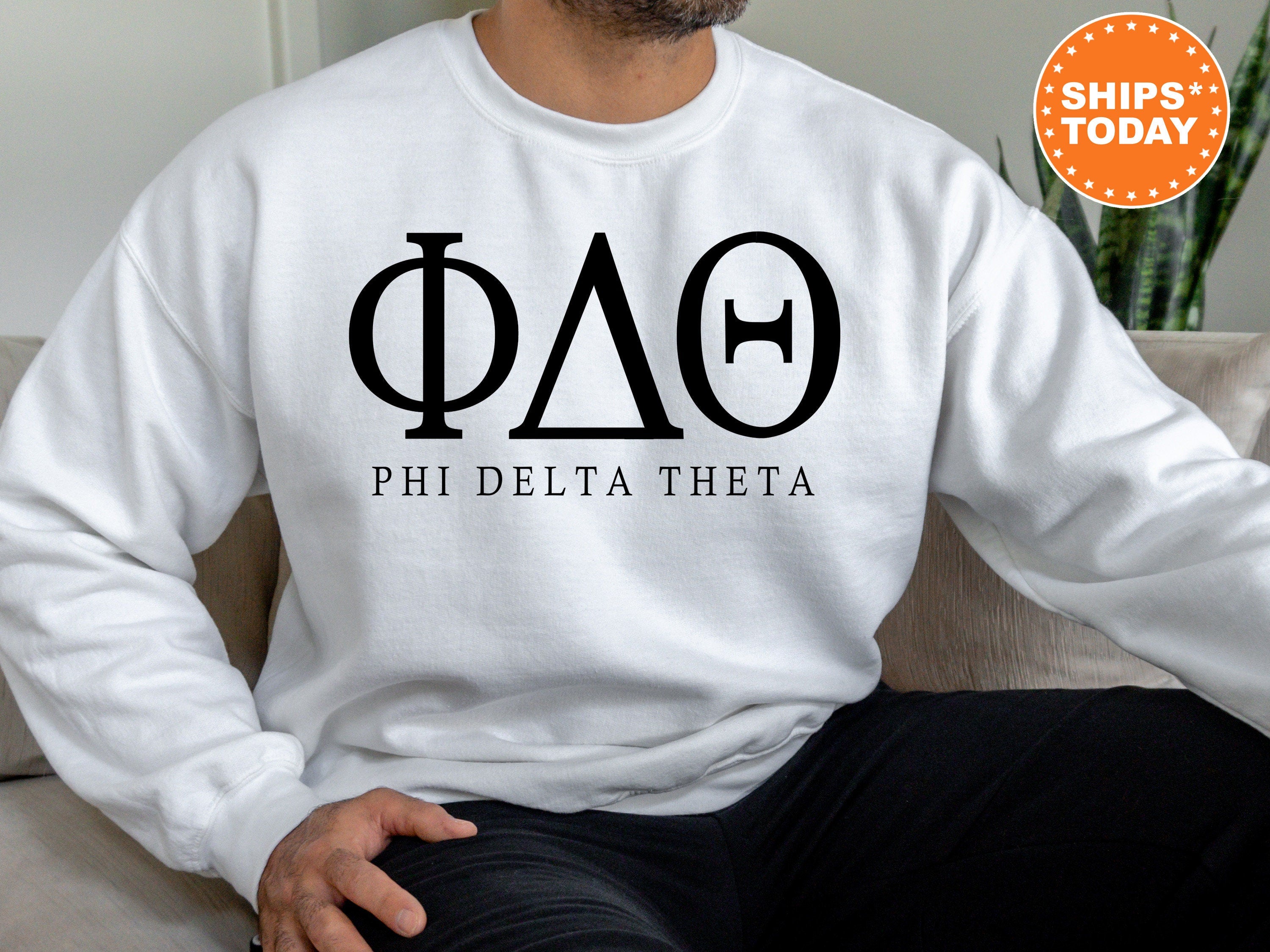 Phi Delta Theta Block Letter Fraternity Sweatshirt | Phi Delt Greek Letters | Fraternity Hoodie | Fraternity Gift | College Apparel _ 6061g