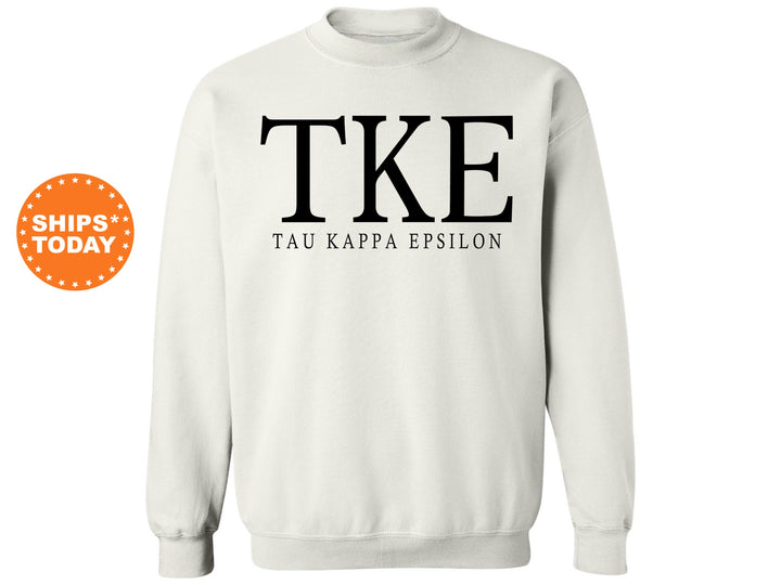 Tau Kappa Epsilon Block Letter Fraternity Sweatshirt | TKE Greek Letters | Fraternity Hoodie | Fraternity Gift | College Apparel _ 6074g