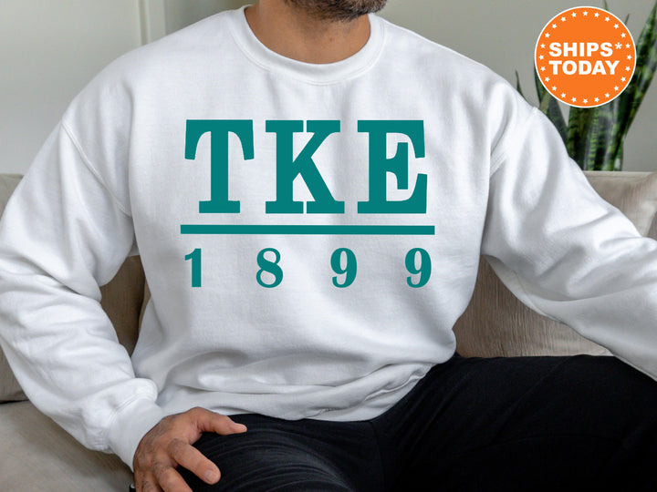 Tau Kappa Epsilon Lettered Basic Fraternity Sweatshirt | TKE Greek Letters Sweatshirt | Fraternity Bid Day Gift | College Apparel _ 6167g