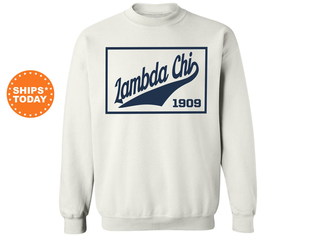 Lambda Chi Alpha Baseball Boxed Fraternity Sweatshirt | Lambda Chi Hoodie | Fraternity Gift | Gameday Sweatshirt | College Apparel _ 5967g