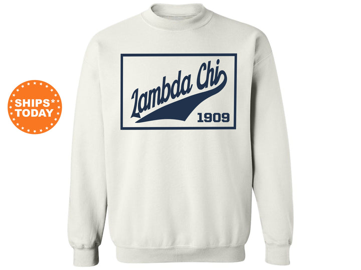 Lambda Chi Alpha Baseball Boxed Fraternity Sweatshirt | Lambda Chi Hoodie | Fraternity Gift | Gameday Sweatshirt | College Apparel _ 5967g