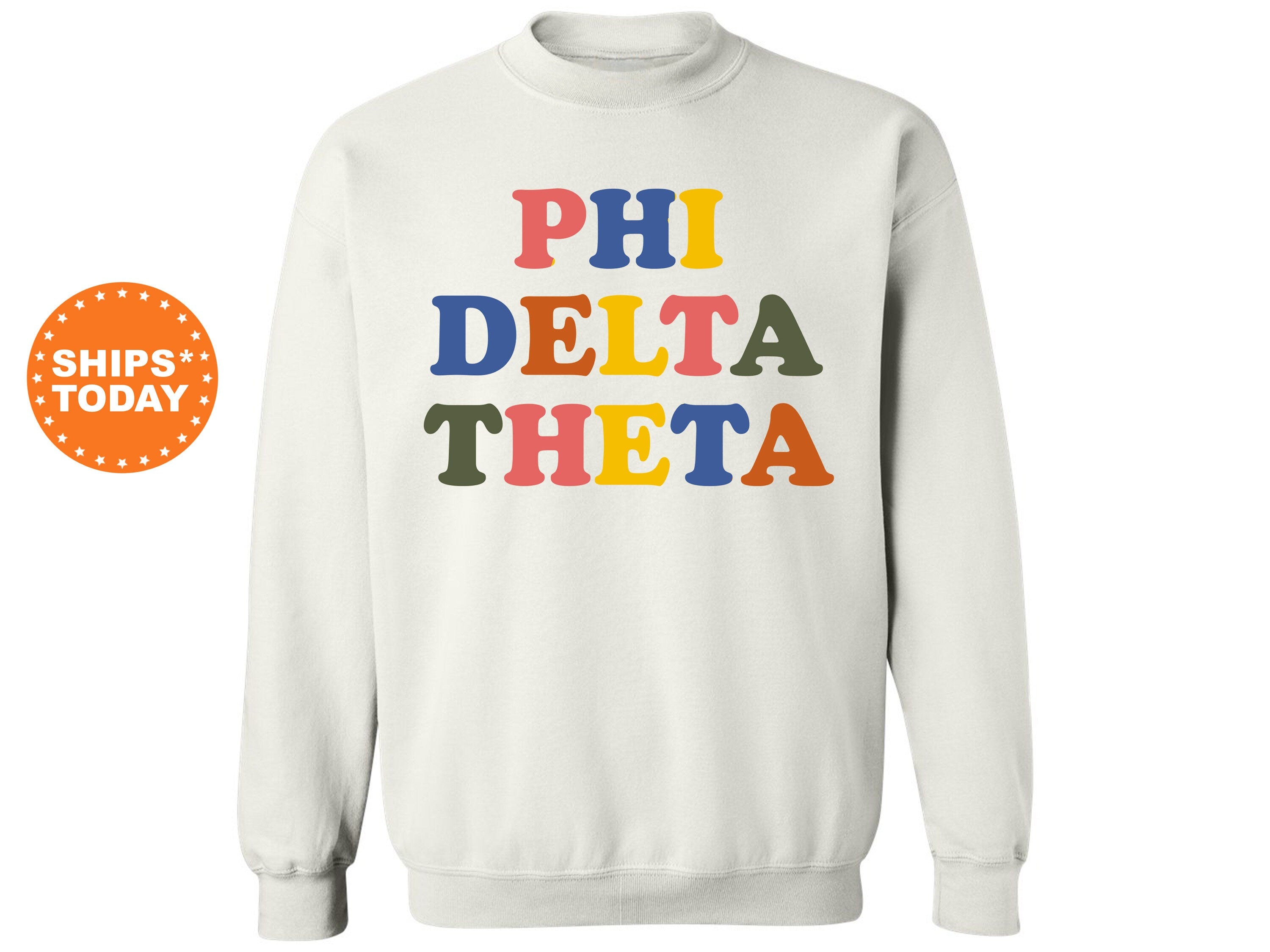 Phi Delta Theta Retro Letters Fraternity Sweatshirt | Phi Delt Retro Sweatshirt | Fraternity Gift | Greek Life | College Sweatshirt _ 6185g