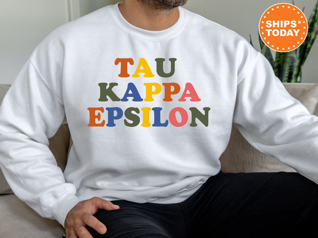 Tau Kappa Epsilon Retro Letters Fraternity Sweatshirt | TKE Retro Sweatshirt | Fraternity Gift | Greek Apparel | College Sweatshirt _ 6198g