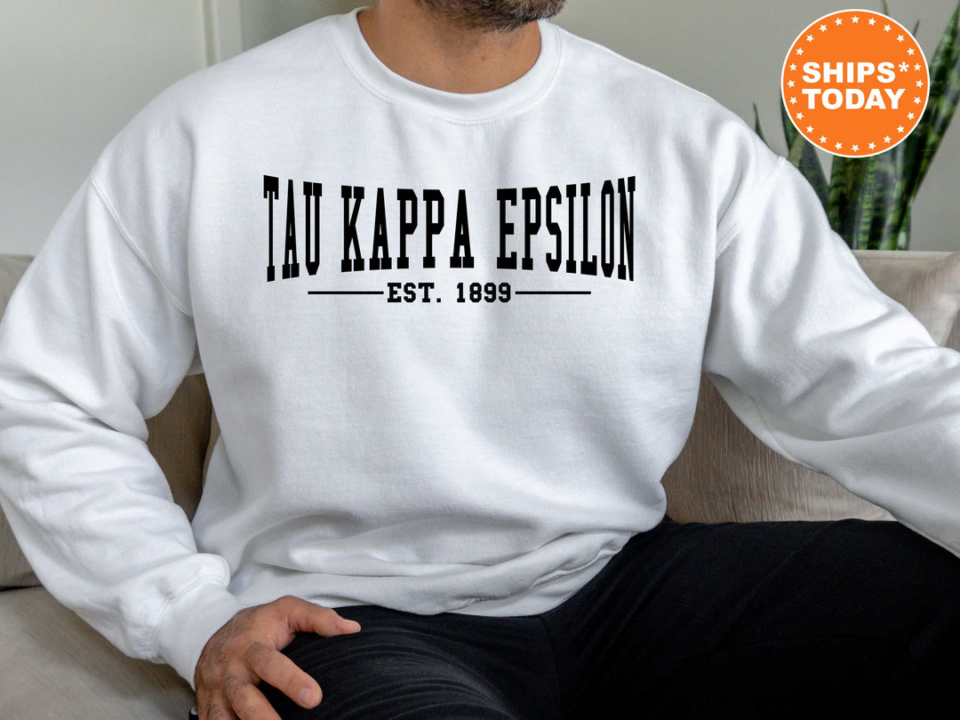 Tau Kappa Epsilon Concave Fraternity Sweatshirt | TKE Fraternity Hoodie | Custom Greek Apparel | College Sweatshirt | Gifts For Him _ 6599g