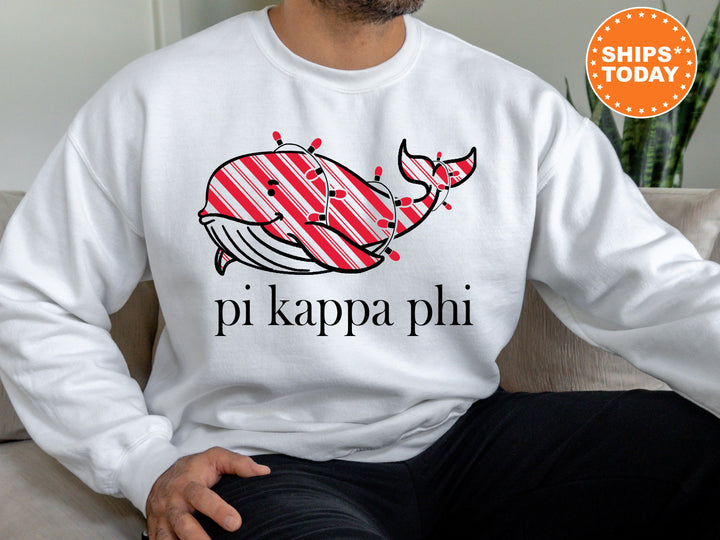 Pi Kappa Phi Red Whale Fraternity Sweatshirt | Pi Kapp Crewneck Sweatshirt | Greek Apparel | Initiation Gifts | Fraternity Hoodie _ 6097g
