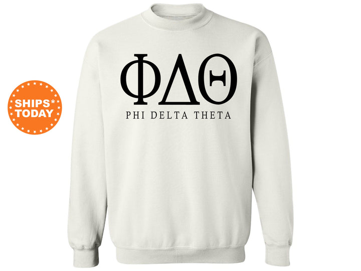 Phi Delta Theta Block Letter Fraternity Sweatshirt | Phi Delt Greek Letters | Fraternity Hoodie | Fraternity Gift | College Apparel _ 6061g