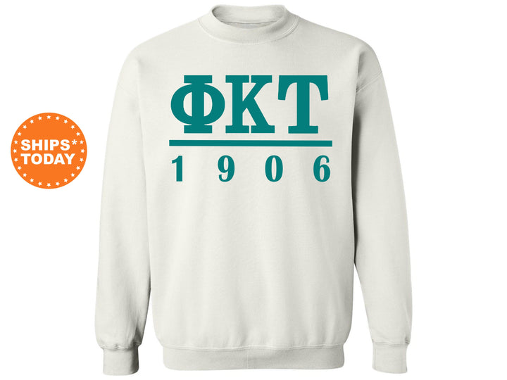 Phi Kappa Tau Lettered Basic Fraternity Sweatshirt | Phi Tau Greek Letters Sweatshirt | Fraternity Gift | College Greek Apparel _ 6156g