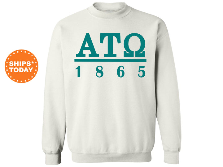 Alpha Tau Omega Lettered Basic Fraternity Sweatshirt | ATO Greek Letters Sweatshirt | Fraternity Gift | College Greek Apparel _ 6143g