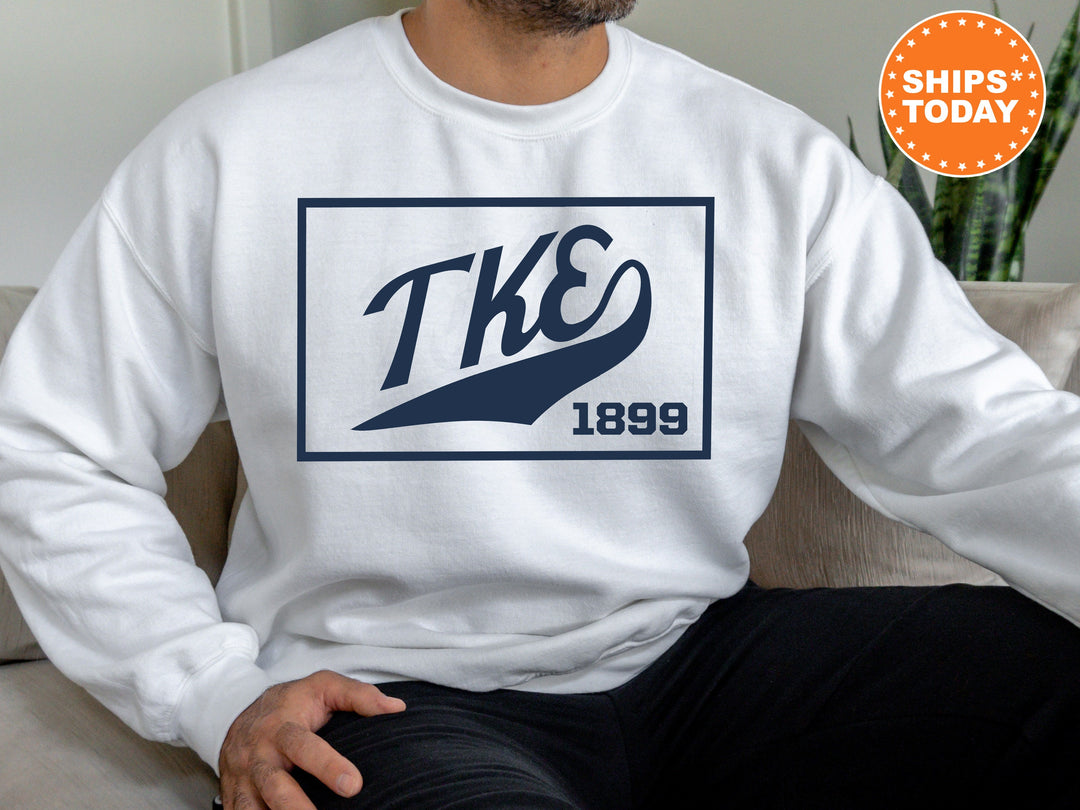 Tau Kappa Epsilon Baseball Boxed Fraternity Sweatshirt | TKE Sweatshirt | Fraternity Gift | Gameday Sweatshirt | College Apparel _ 5981g