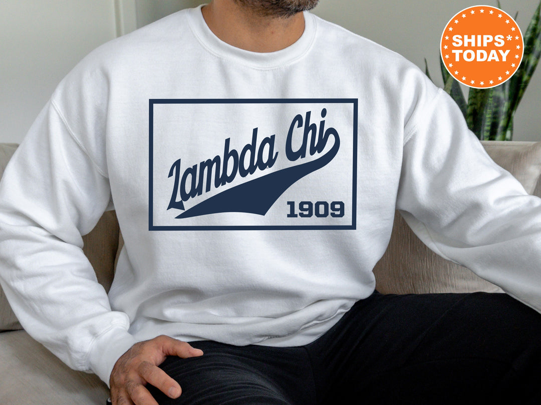 Lambda Chi Alpha Baseball Boxed Fraternity Sweatshirt | Lambda Chi Hoodie | Fraternity Gift | Gameday Sweatshirt | College Apparel _ 5967g