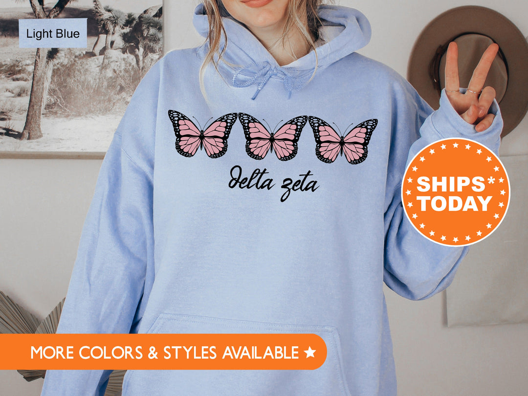 Delta Zeta Blooming Butterfly Sorority Sweatshirt | Dee Zee Sweatshirt | DZ Sorority Apparel | Big Little Reveal | Bid Day Basket Gift