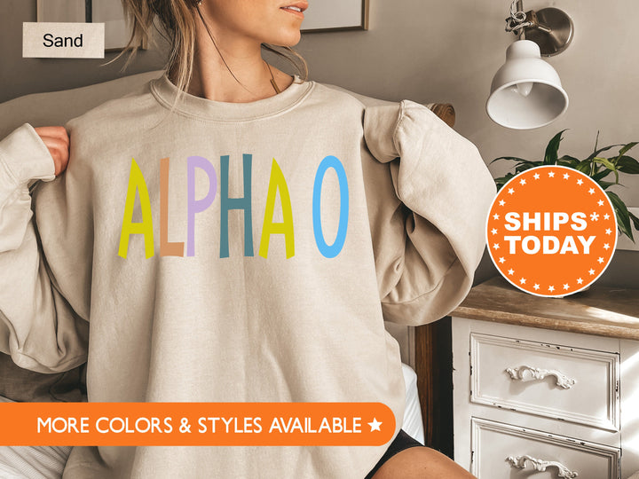 Alpha Omicron Pi Uniquely Me Sorority Sweatshirt | Alpha O Hoodie | Greek Apparel | AOPi Crewneck Sweatshirt | Big Little Sorority _ 5814g