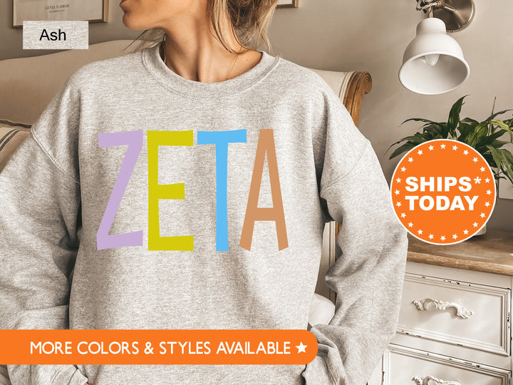 Zeta Tau Alpha Uniquely Me Sorority Sweatshirt | Zeta Initiation Gift | Sorority Letters | Zeta Hoodie | Big Little Sorority Reveal _ 5835g