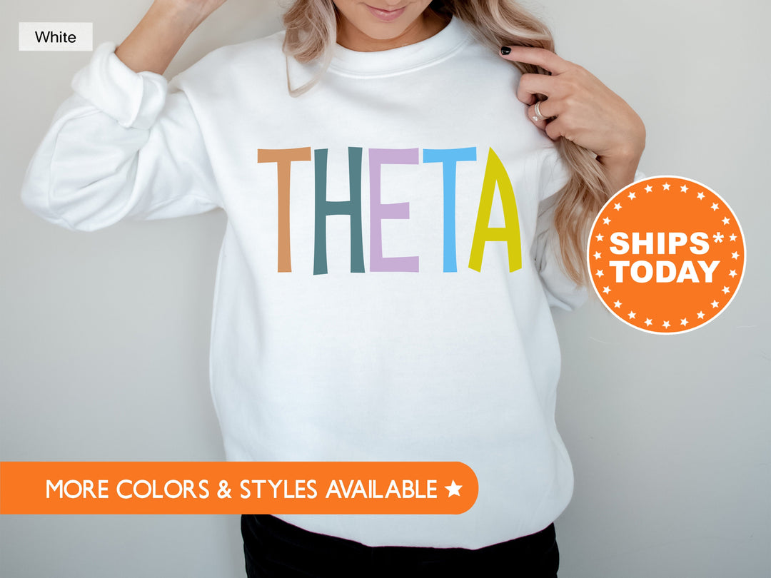 Kappa Alpha Theta Uniquely Me Sorority Sweatshirt | Theta Sorority Letters | Theta Merch | Greek Apparel | Sorority Gifts For Little _ 5825g