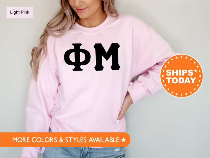 Phi Mu Super Simple Sorority Sweatshirt | Phi Mu Greek Letters Sweatshirt | Sorority Letters | Big Little Gift | College Apparel
