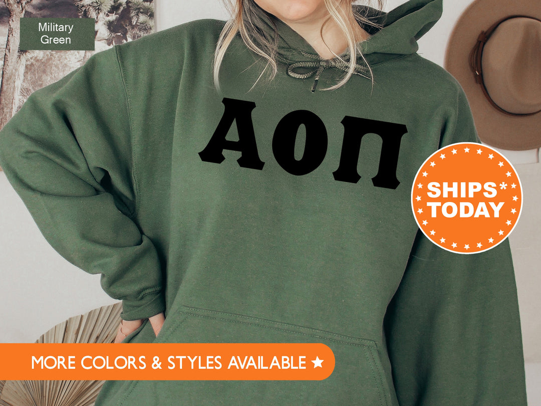 Alpha Omicron Pi Super Simple Sorority Sweatshirt | Alpha O Greek Letters | Sorority Letters | Big Little Gift | College Apparel