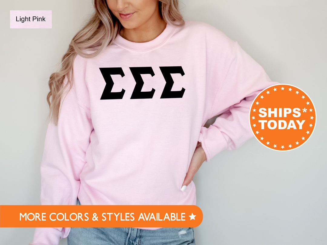 Sigma Sigma Sigma Super Simple Sorority Sweatshirt | Tri Sigma Greek Letters | Sorority Letters | Big Little Gift | College Apparel