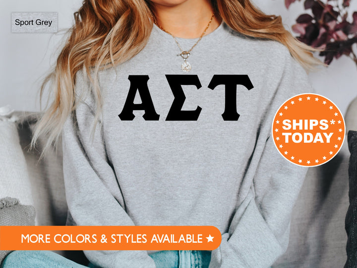 Alpha Sigma Tau Super Simple Sorority Sweatshirt | Greek Letters Sweatshirt | Sorority Letters | Big Little Gift | College Apparel