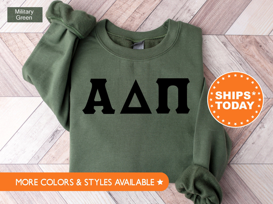 Alpha Delta Pi Super Simple Sorority Sweatshirt | ADPi Greek Letters Sweatshirt | Sorority Letters | Big Little | College Apparel