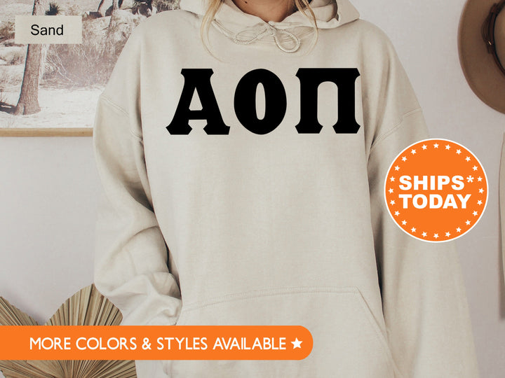 Alpha Omicron Pi Super Simple Sorority Sweatshirt | Alpha O Greek Letters | Sorority Letters | Big Little Gift | College Apparel