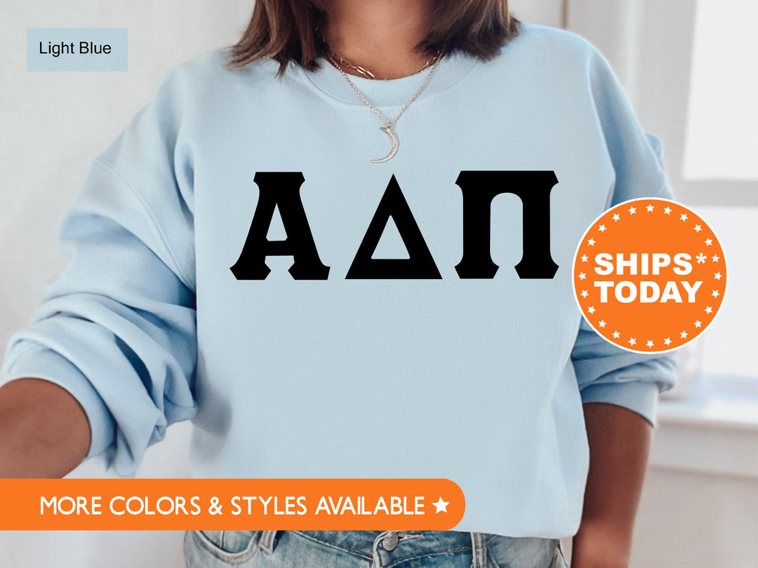 Alpha Delta Pi Super Simple Sorority Sweatshirt | ADPi Greek Letters Sweatshirt | Sorority Letters | Big Little | College Apparel