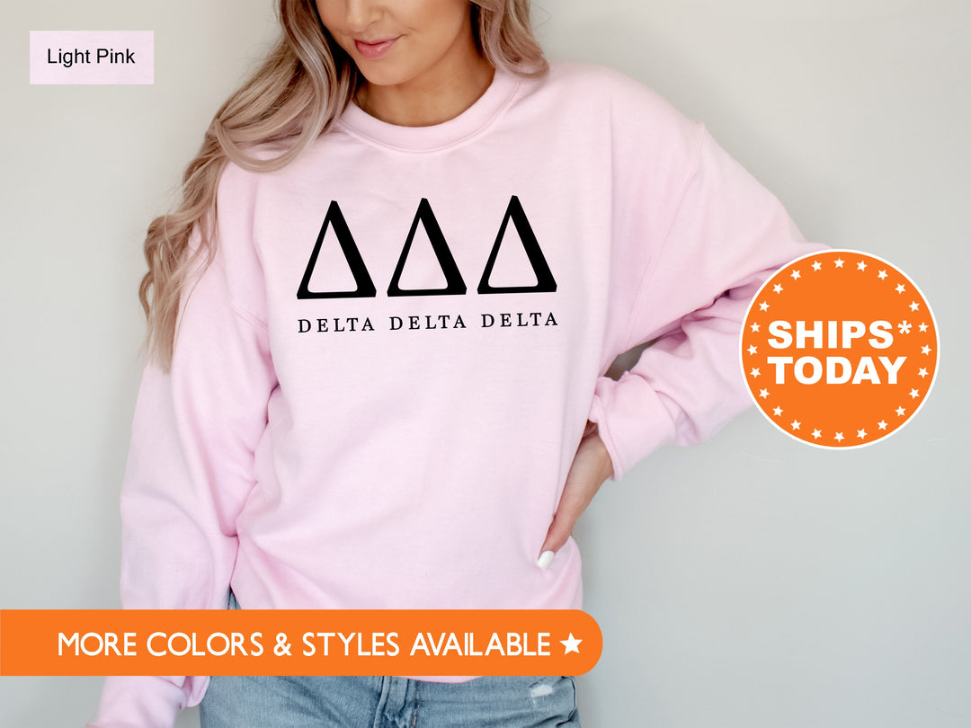 Delta Delta Delta Sweet and Simple Sorority Sweatshirt | Tri Delta Greek Letters Sorority Crewneck | Sorority Letters | Sorority Apparel