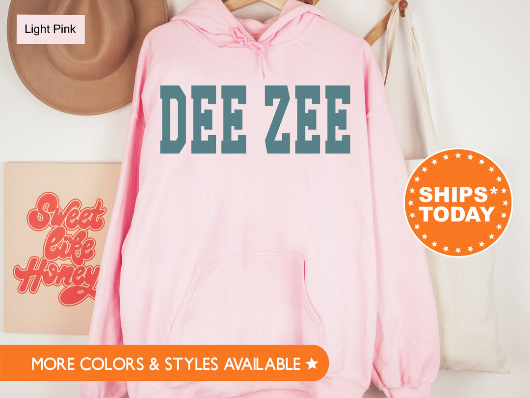 Delta Zeta Bold Aqua Sorority Sweatshirt | Dee Zee Sorority Letters Crewneck | Sorority Merch | Big Little Reveal Gifts | Bid Day Basket