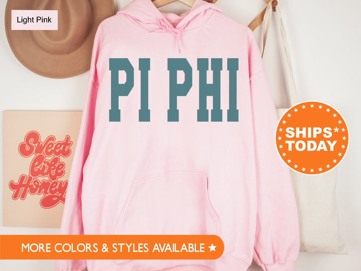 Pi Beta Phi Bold Aqua Sorority Sweatshirt | Pi Phi Sorority Letters Crewneck | Sorority Merch | Big Little Reveal Gifts | Bid Day Basket 5682g