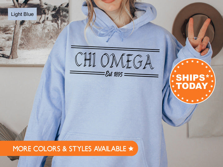 Chi Omega Retro Fitted Sorority Sweatshirt | Chi O Sorority Hoodie | Big Little Gift | Sorority Merch | College Greek Sweatshirt _ 7341g