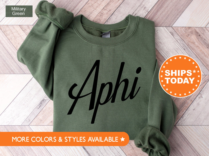 Alpha Phi Preppy Sorority Sweatshirt | APHI Sorority Reveal | Big Little Gift | Alpha Phi Sorority Merch | College Greek Sweatshirt _ 5291g