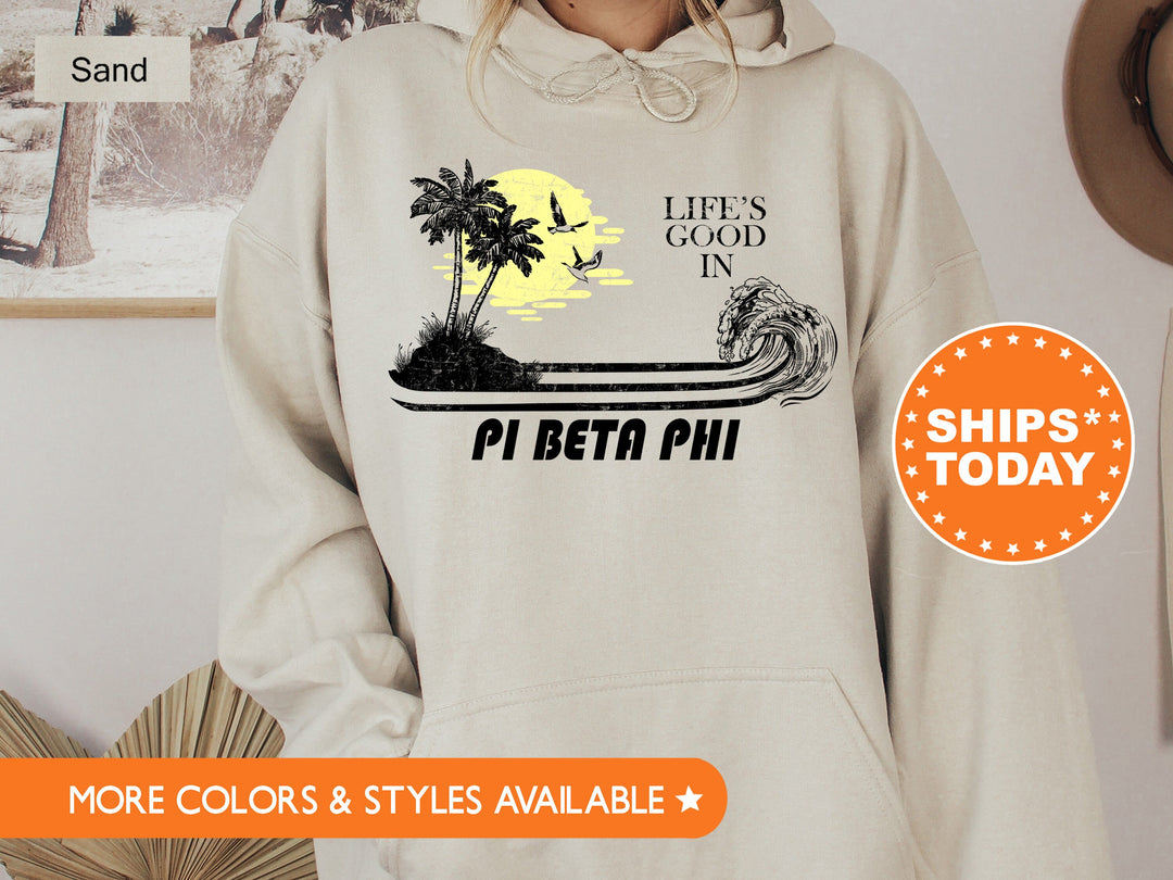 Pi Beta Phi Beach Life Sorority Sweatshirt | Pi Phi Sorority Apparel | Big Little Reveal | Sorority Gift | Pi Bea Phi Sorority Merch _ 8418g