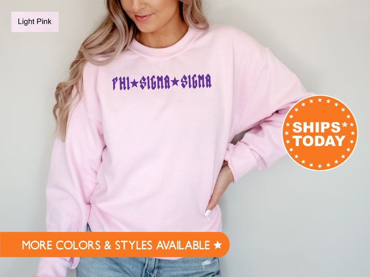 Phi Sigma Sigma Rock N Roll Sorority Sweatshirt | Phi Sig Greek Sweatshirt | Sorority Merch | Big Little Gift | College Apparel _ 5604g