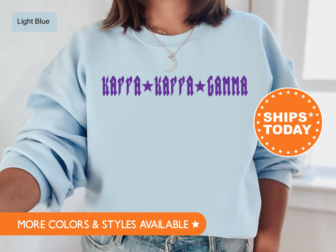 Kappa Kappa Gamma Rock N Roll Sorority Sweatshirt | Kappa Greek Sweatshirt | Sorority Merch | KKG Big Little Gift | College Apparel _ 5602g